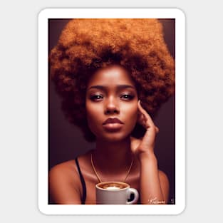 afro coffee Sticker